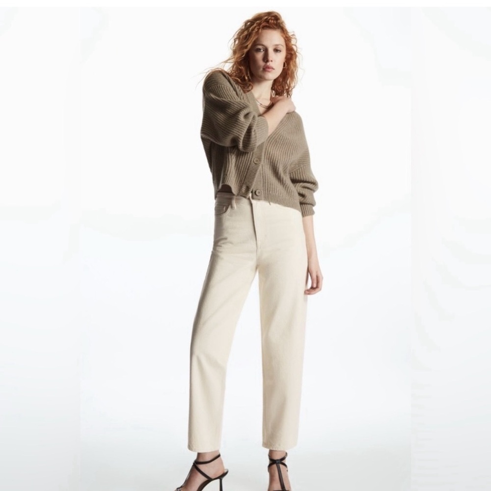 COS off-white tapered barrel ankle pants size 24